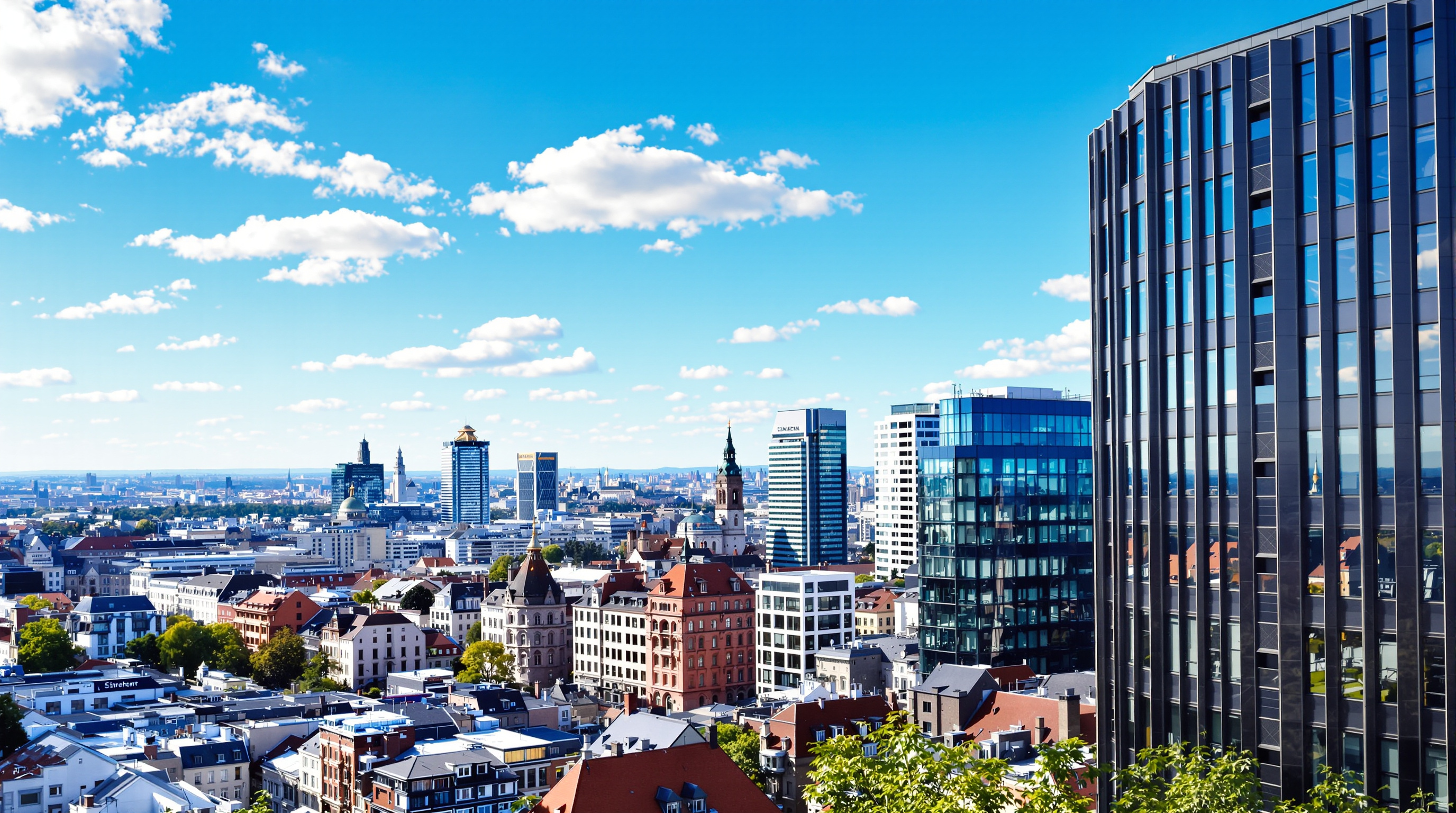 Strasbourg vue panoramique quartier d'affaires